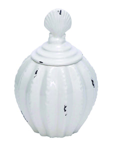 Unique and Beautiful Ceramic Jar in Glossy White Finish