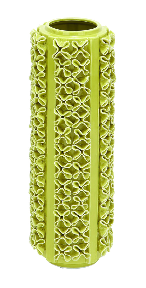 Vase Designed with Distinct Pattern in Light Green Color