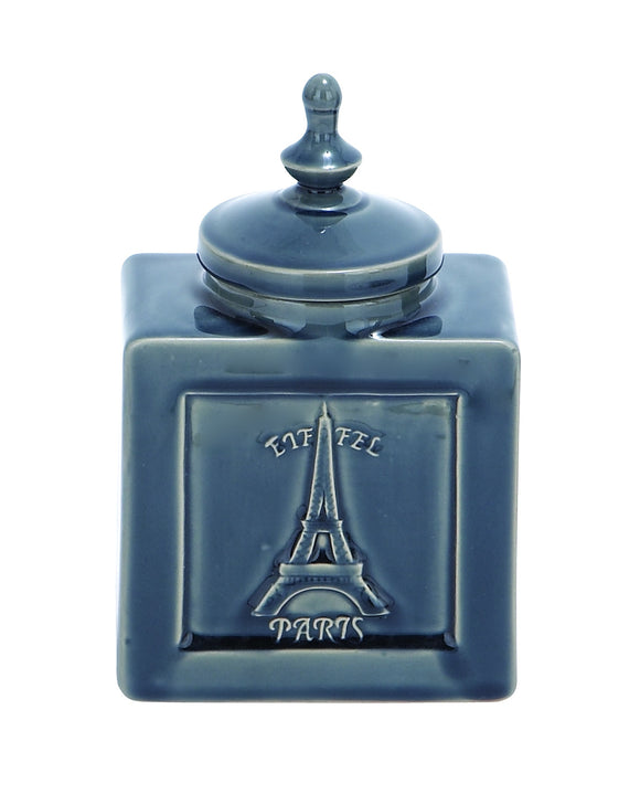 Unique Designed Ceramic Jar with Eiffel Tower Image