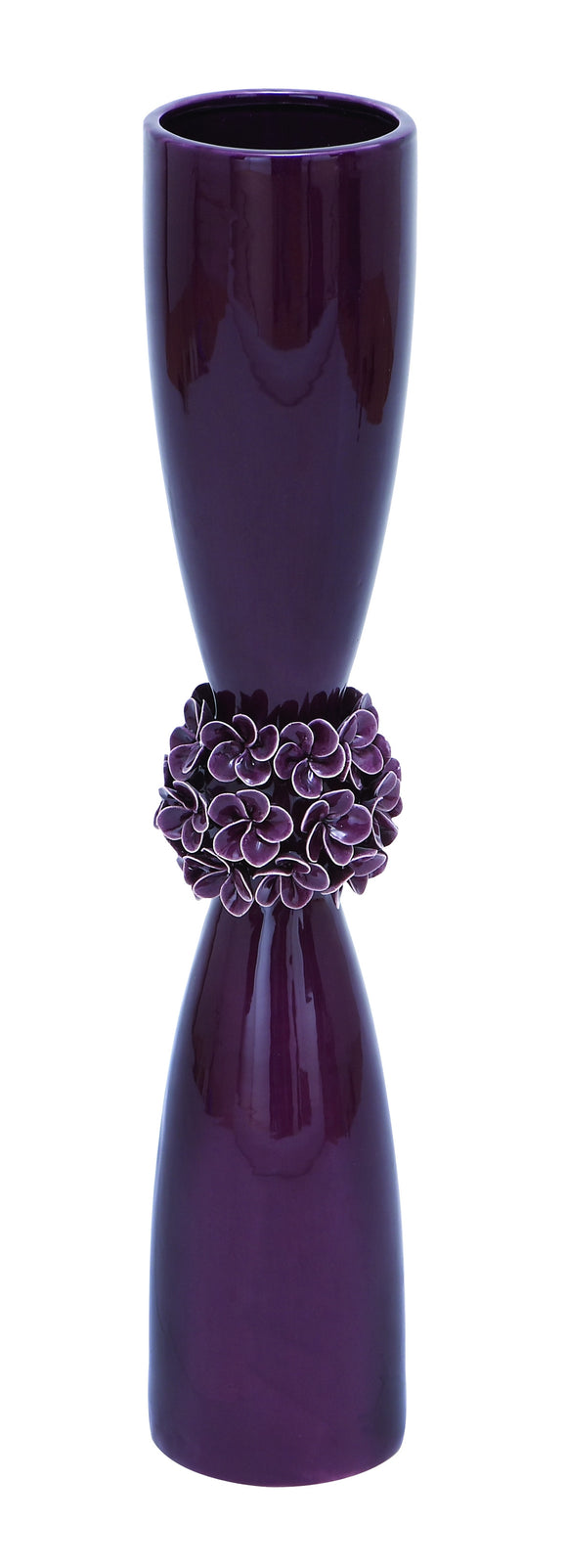 Ceramic Purple Vase with Flower with Perfect Finish