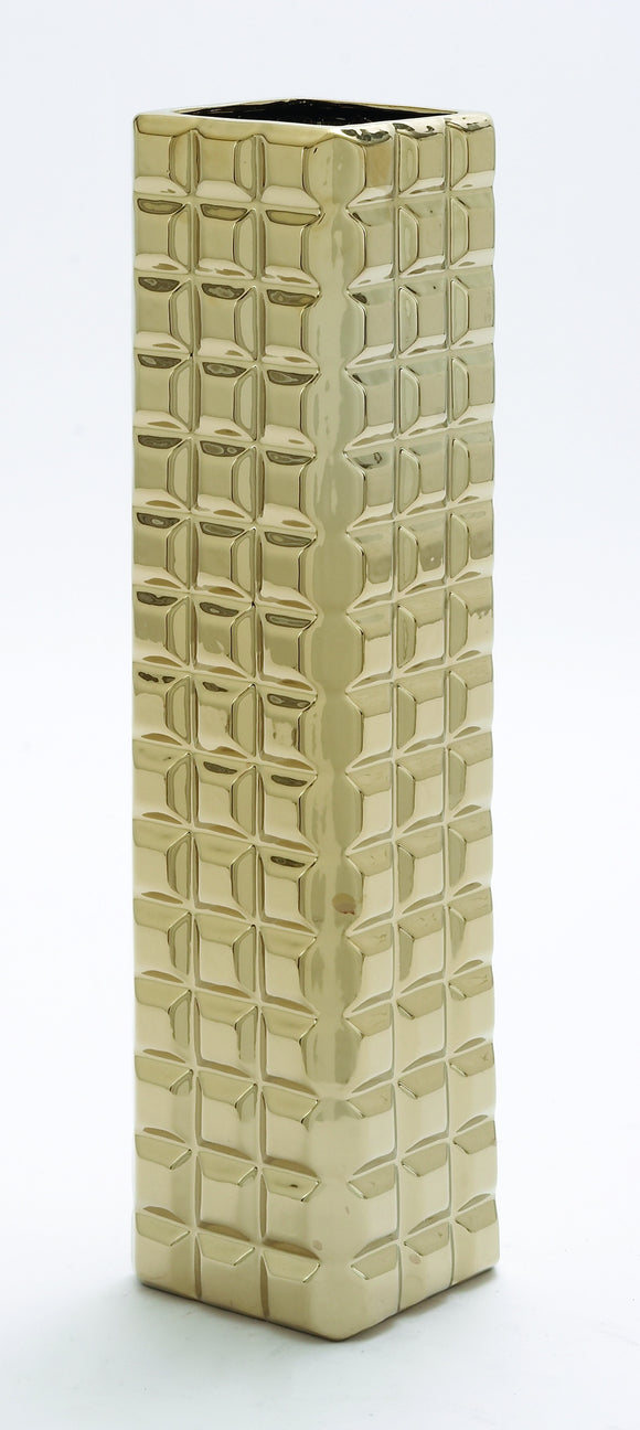 Nice Built Quality Ceramic Gold Vase with Attractive Crafting