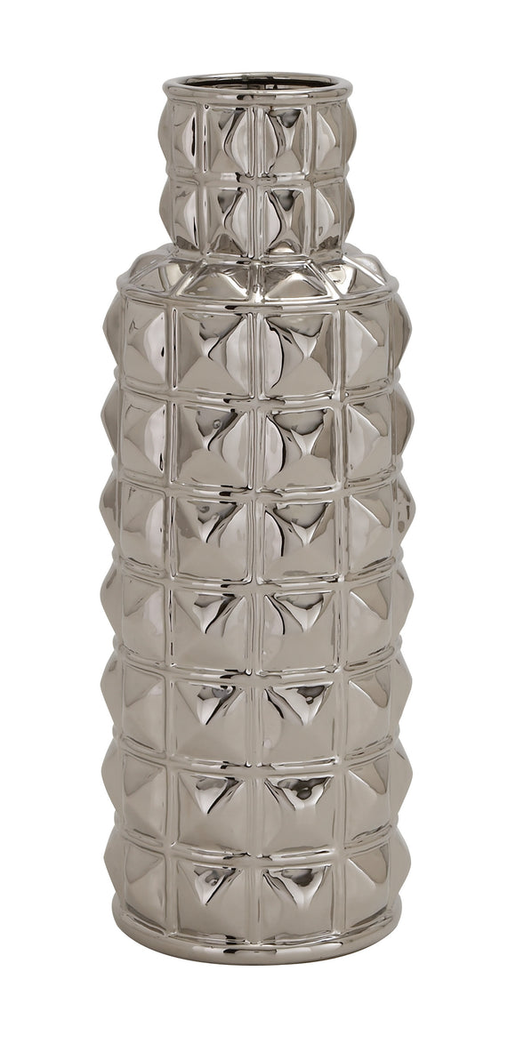 Dazzling Modish Styled Ceramic Silver Vase