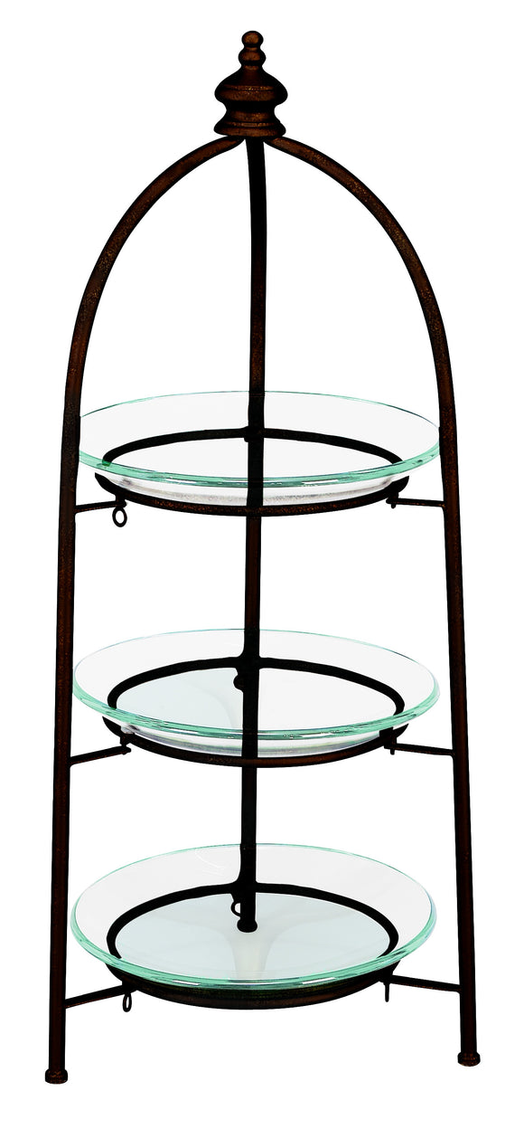 METAL GLASS 3 TIER STAND EXCELLENT STORAGE STAND