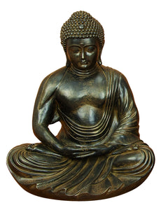 GRAY – BROWN POLYSTONE BUDDHA 24 INCHES HIGH