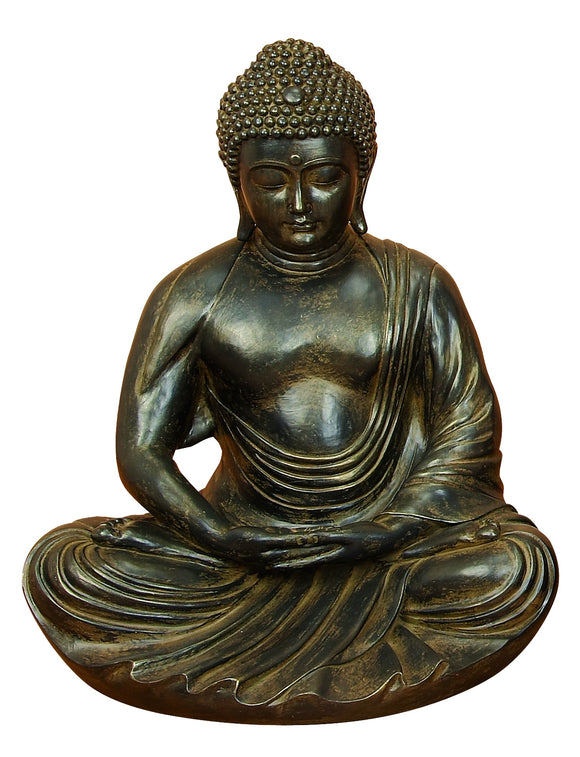 GRAY – BROWN POLYSTONE BUDDHA 24 INCHES HIGH