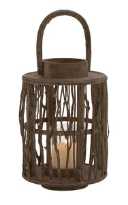 Attractive Round Shaped Wood Glass Lantern