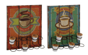 The Beautiful Wood Metal Coffee Cady 2 Assorted