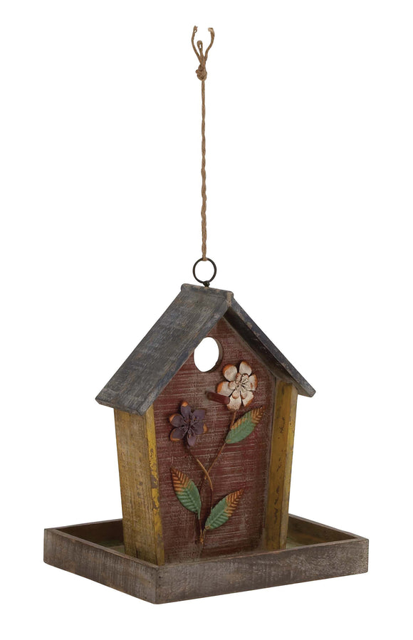 Striking Styled Wood Metal Birdhouse