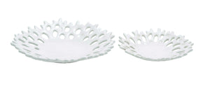 Contemporary Styled Beijing Ceramic Coral Plate Set/2