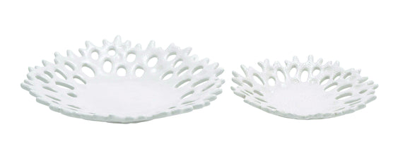 Contemporary Styled Beijing Ceramic Coral Plate Set/2