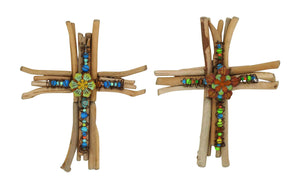 Attractive Styled Wood Metal Cross 2 Assorted