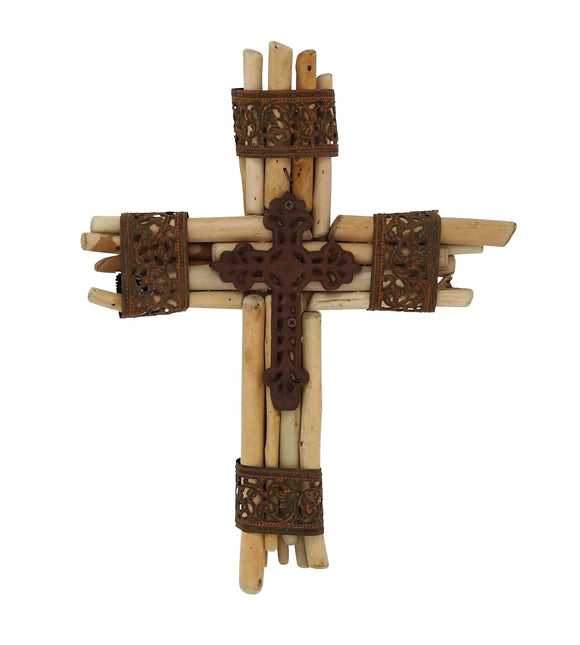 Divine customary wood metal cross