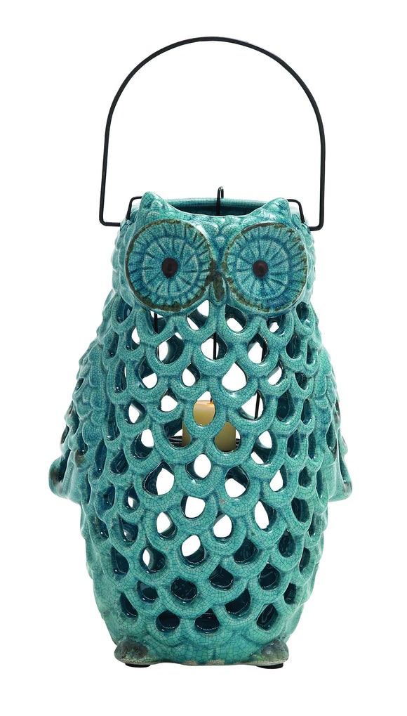 Well Designed Customary Styled Ceramic Owl Lantern