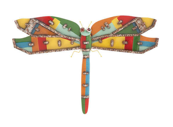 Stylish and Rusty Dragonfly Wall Plaque