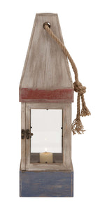 Fascinating Wood Rope Glass Candle Lantern