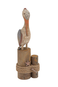 Antique Styled Fascinating Wood Rope Pelican