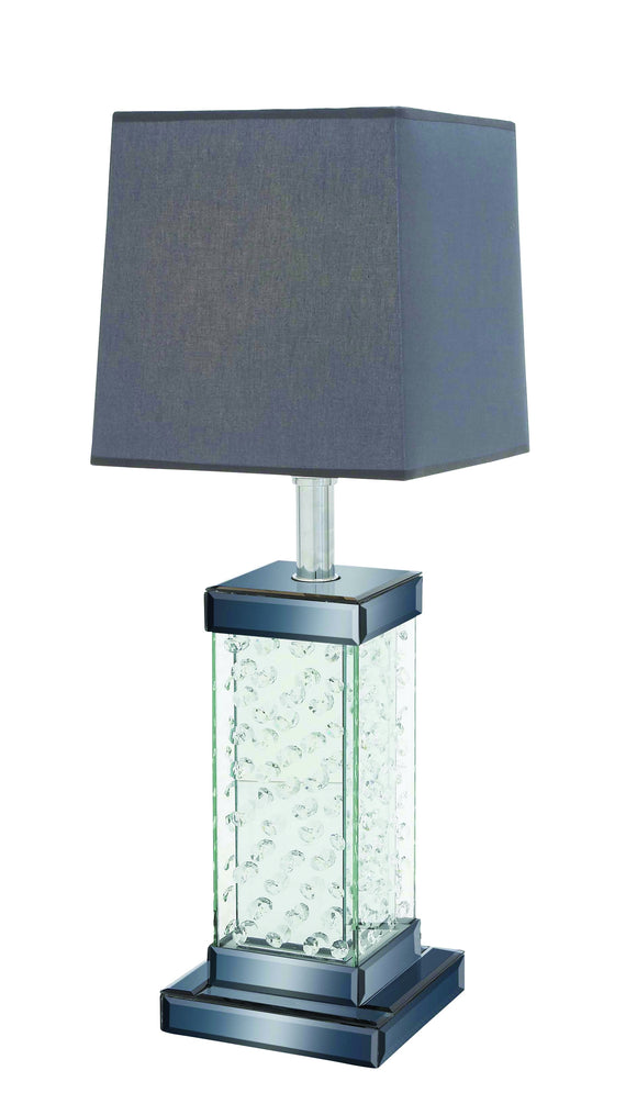 Wooden bubble surfaced glass table lamp