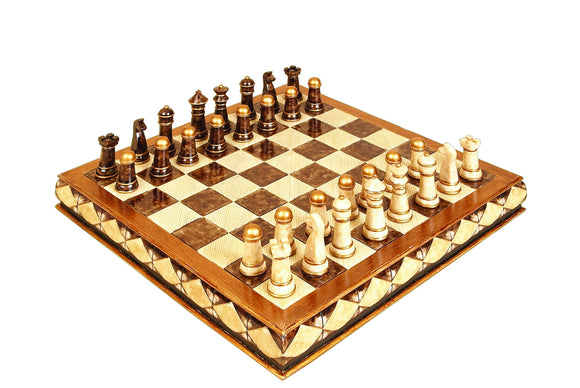 POLYSTONE CHESS SET ENTERTAINING DECOR