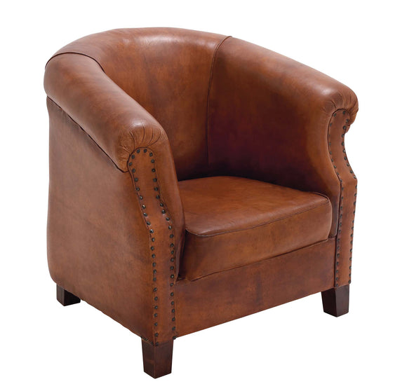 The Cushy Wood Leather Captians Chair