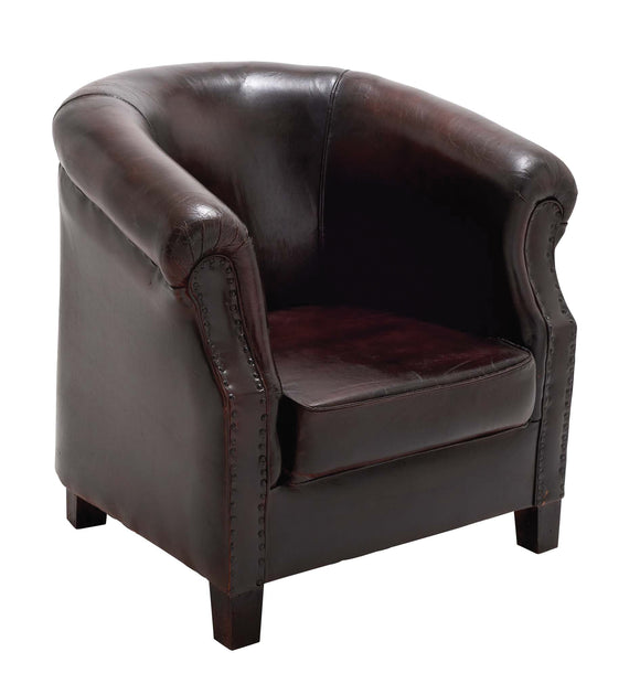 The Stunning Wood Leather Captains Chair