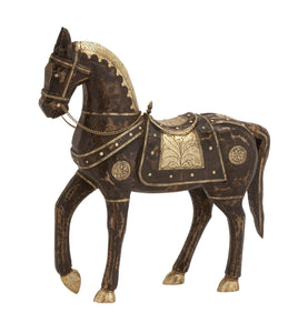 Ever Ready Wood Brass Horse