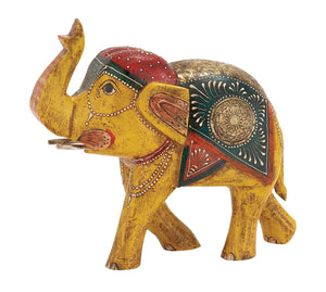 Attractive and Ethnic Wood Metal Painted Elephant