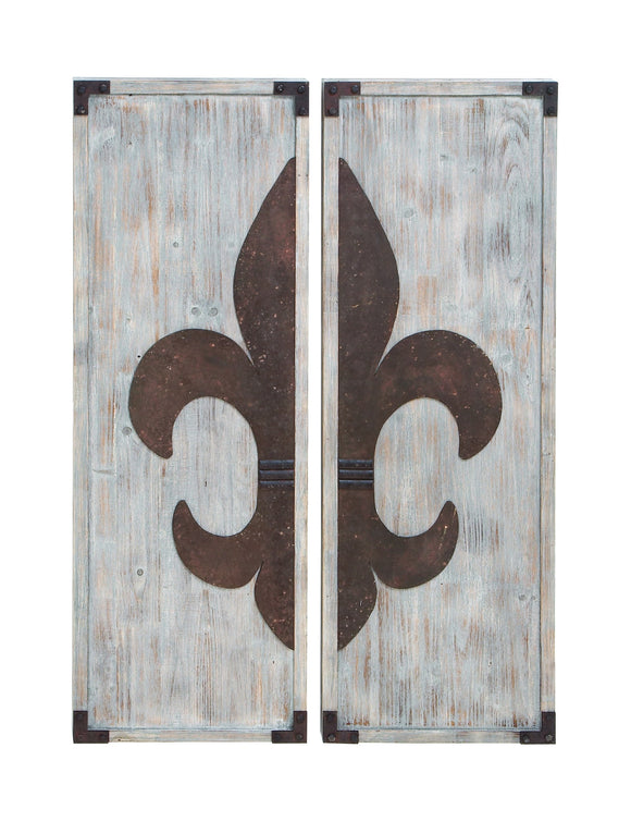 Fleur-de-Lis Themed Wall Plaque Décor Set