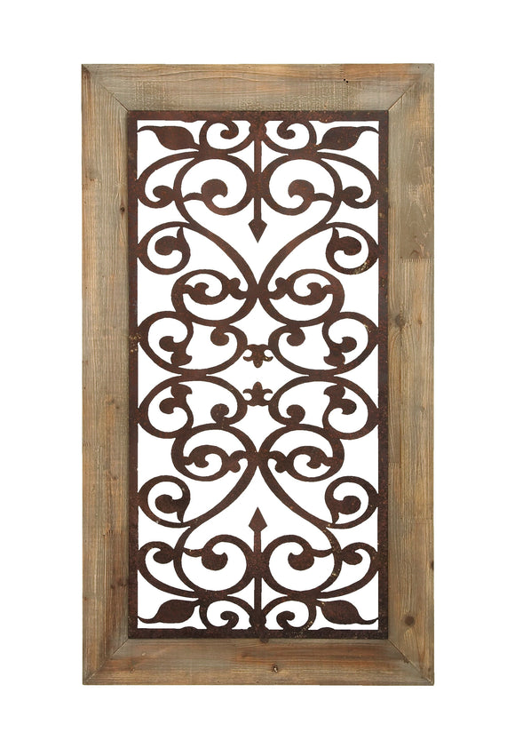 Garden Style Wall Plaque With Scrolling Ironwork