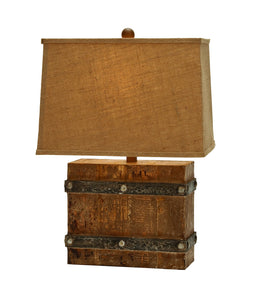 Modern Suave Wooden Table Lamp with Antique Base Finish