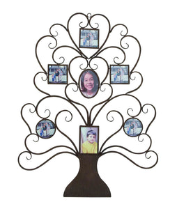 Metal wall tree shaped photo frame