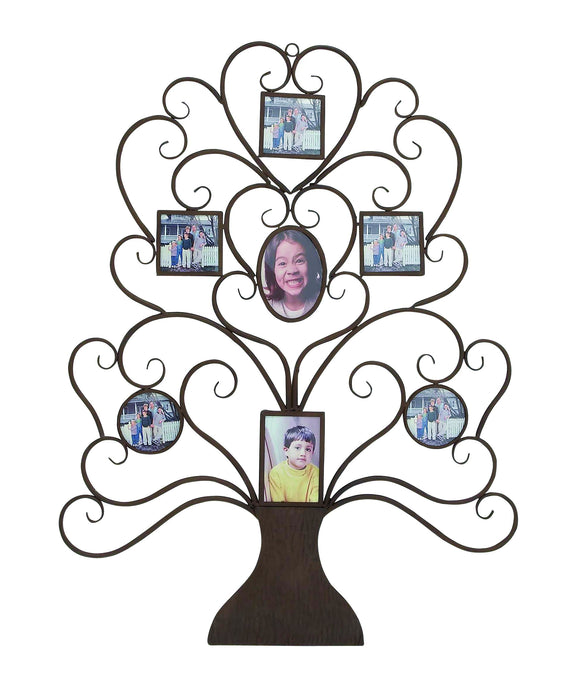 Metal wall tree shaped photo frame