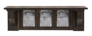 Black Polished 3 Framed Wood Picture Shelves