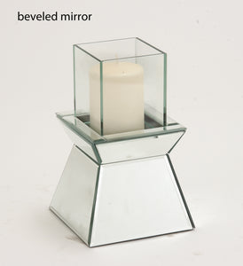 Beveled Mirror Attractive Wood Mirror Candle Holder