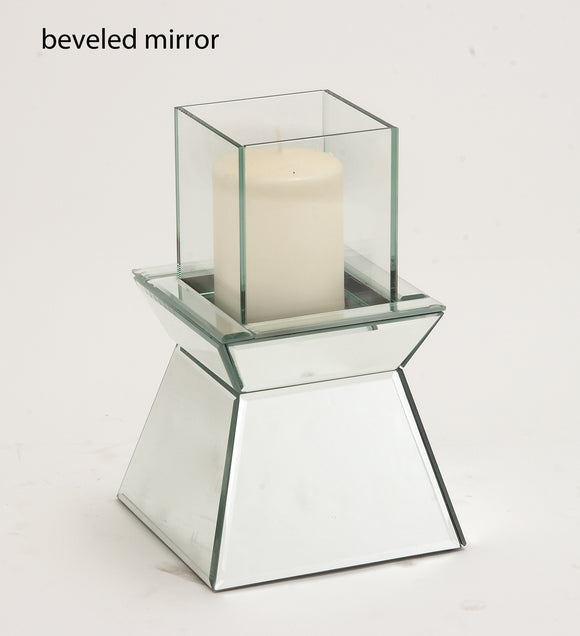 Beveled Mirror Attractive Wood Mirror Candle Holder