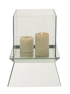 The Simply Wood Glass Mirror Candle Holder