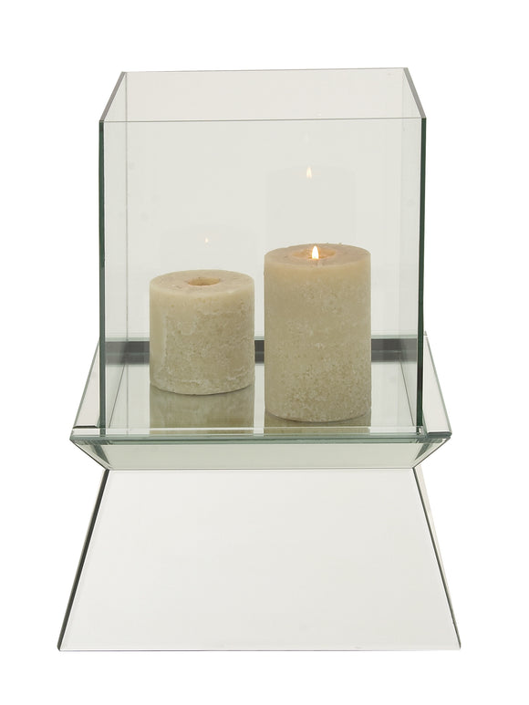 The Simply Wood Glass Mirror Candle Holder