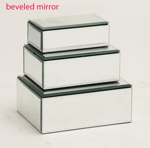 The Prized Set of 3 Wood Mirror Jewelry Box