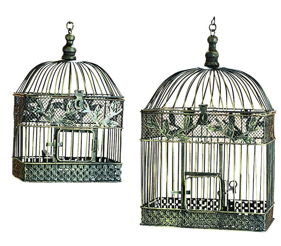 METAL BIRD CAGE S/2 FOR GARDEN OR PORCH