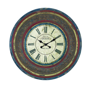 Wood Wall Clock with Large Roman Numerals