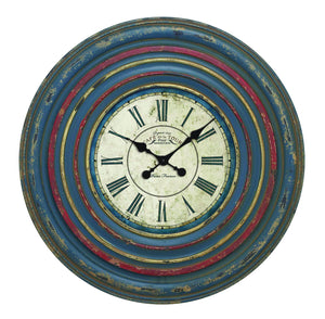 Wall Clock in Circular off White Dial and Blue Roman Numeral