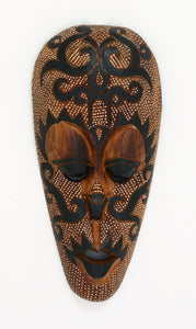 HAND PAINTED WOOD MASK FOLK ART SCULPTURE