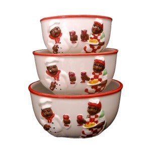 3PC BOWL SET, SERVING BOWLS AUNT JEMIMA Kitchen