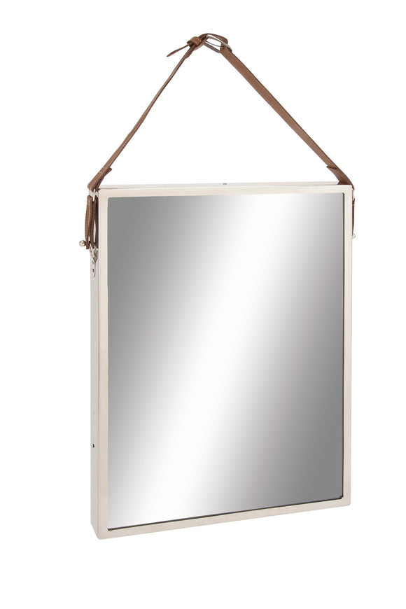 The Slick Stainless Steel Leather Wall Mirror