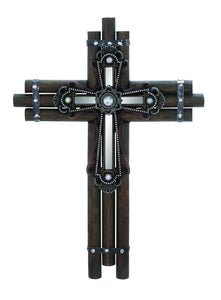 Beautiful Wood Mirror Wall Cross Smooth with Sparkle