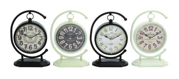 Creative Globe Styled Metal Desk Clock 4 Assorted