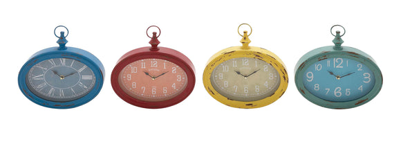 The Oval Metal Wall Clock 4 Assorted