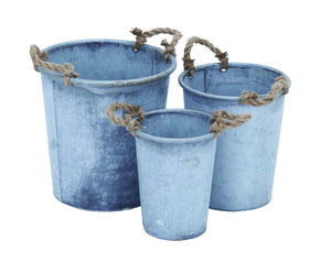 Planter with Patina Finish and Rustic Charm - Set of 3