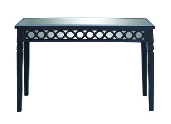 Mirror Console in Black Finish Top and Natural Finish Legs