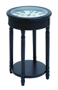 Wood Table Clock in Rich Black Finish with Stylish Design