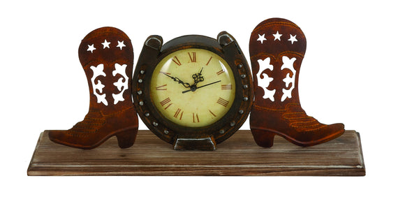 Boot Clock in Copper and Antique Shades with Unique Design